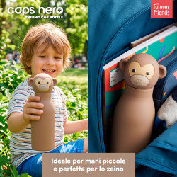 CapsHero Borraccia Termica Bambini 520ml Scimmia Monkey Milo