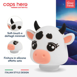 CapsHero Tappo Borraccia Termica Bambini Mucca Cow Cora