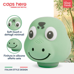 CapsHero Tappo Borraccia Termica Bambini Coccodrillo Dino Dex