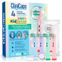 Testine Spazzolino Elettrico CliniCaps KidSense Setole Morbide per Bambini Compatibili Oral-B - Confezione da 4 Testine