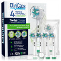 Testine Spazzolino Elettrico CliniCaps TwistClean per Pulizia Intensa Compatibili Oral-B - Confezione da 4 Testine