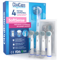 Testine Spazzolino Elettrico CliniCaps SoftSense Setole Morbide Compatibili Oral-B Doppia Protezione - Confezione da 4 Testine