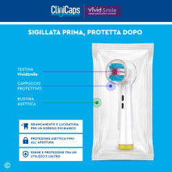 CliniCaps VividSmile Testine Spazzolino Elettrico Azione Smacchiante