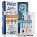 Testine Spazzolino Elettrico CliniCaps FlossCare per Ampi Spazi Interdentali Compatibili Oral-B - Confezione da 4 Testine