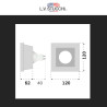 Portafaretto Quadrato da Incasso in Gesso per GU10 e GU5.3