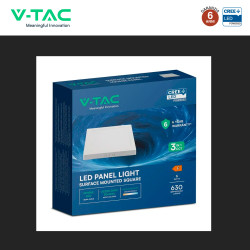 V-Tac VT-60006CCT Mini Pannello LED SMD Quadrato 6W Chip CREE CCT
