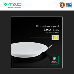 V-Tac VT-61012CCT Mini Pannello LED SMD Rotondo 12W Chip CREE CCT
