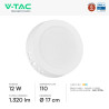 V-Tac VT-61012CCT Mini Pannello LED SMD Rotondo 12W Chip CREE CCT