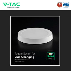 V-Tac VT-61012CCT Mini Pannello LED SMD Rotondo 12W Chip CREE CCT