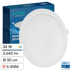 V-Tac VT-61024CCT Mini Pannello LED SMD Rotondo 24W Chip CREE CCT