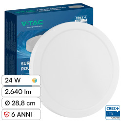 V-Tac VT-60024CCT Mini Pannello LED SMD Rotondo 24W Chip CREE CCT