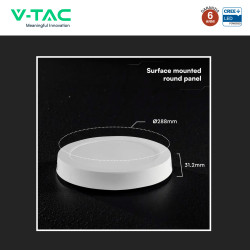 V-Tac VT-60024CCT Mini Pannello LED SMD Rotondo 24W Chip CREE CCT