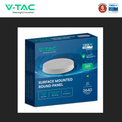 V-Tac VT-60024CCT Mini Pannello LED SMD Rotondo 24W Chip CREE CCT