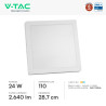 V-Tac VT-60024CCT Mini Pannello LED SMD Quadrato 24W Chip CREE CCT