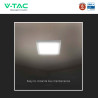 V-Tac VT-60024CCT Mini Pannello LED SMD Quadrato 24W Chip CREE CCT
