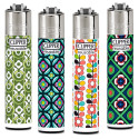 Clipper Large Accendino a Pietrina Grande Ricaricabile con Fantasia Retrospring - Serie da 4 Accendini