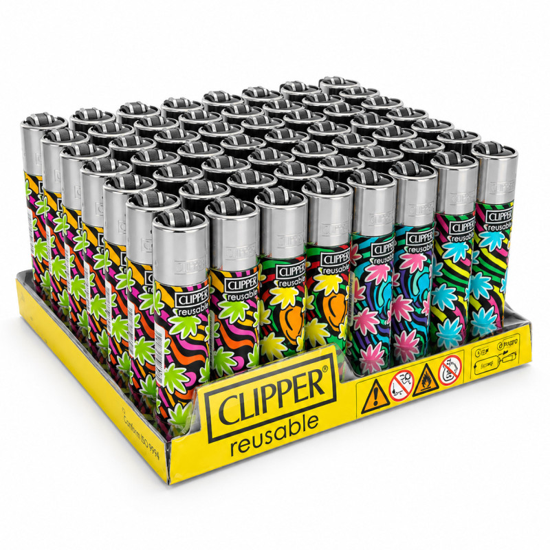 Clipper Large Accendino a Pietrina Flow Grass 48 Accendini