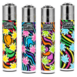 Clipper Large Accendino a Pietrina Flow Grass - 4 Accendini