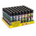 Clipper Large Accendino a Pietrina Grande Ricaricabile con Fantasia Graffiti Glow - Box da 48 Accendini