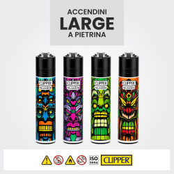 Clipper Large Accendino a Pietrina 420 Weed Totems - 4 Accendini