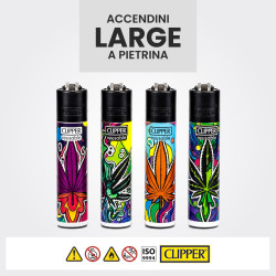 Clipper Large Accendino a Pietrina 420 Acid Dream - 48 Accendini