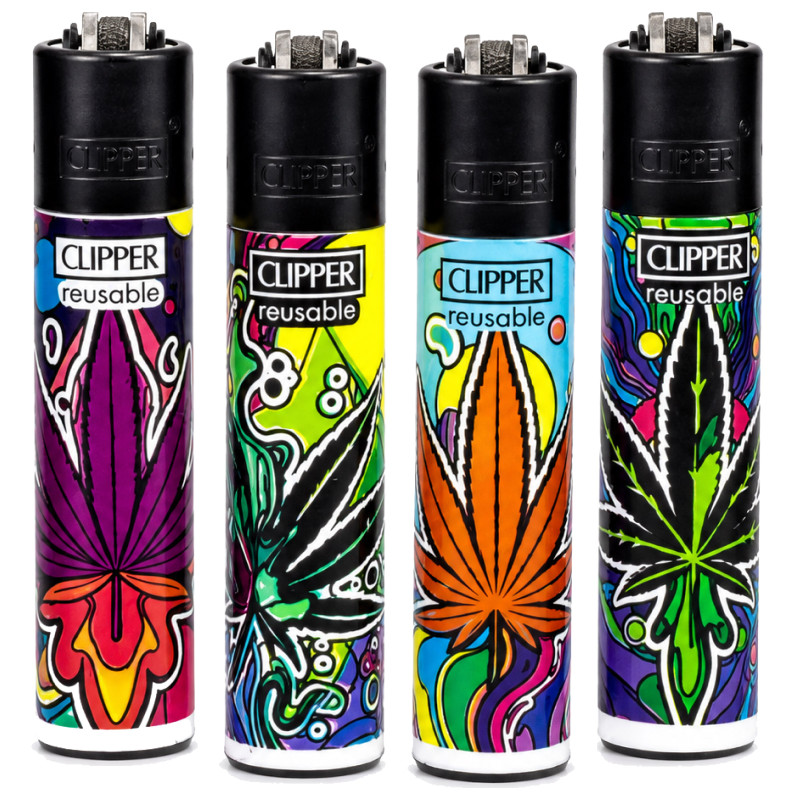 Clipper Large Accendino a Pietrina 420 Acid Dream - 4 Accendini