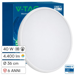 V-Tac VT-8179 Plafoniera LED Rotonda 40W SMD Chip CREE CCT 5in1 IP65