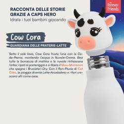 CapsHero Borraccia Termica Bambini Senza BPA 520ml Mucca Cow Cora