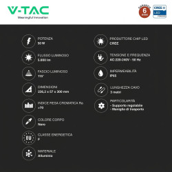 V-Tac VT-44049 Faro LED CREE da Cantiere 50W SMD IP65