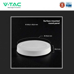 V-Tac VT-61018CCT Mini Pannello LED SMD Rotondo 18W Chip CREE CCT