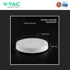 V-Tac VT-61018CCT Mini Pannello LED SMD Rotondo 18W Chip CREE CCT