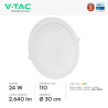 V-Tac VT-61024CCT Mini Pannello LED SMD Rotondo 24W Chip CREE CCT