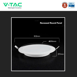 V-Tac VT-61024CCT Mini Pannello LED SMD Rotondo 24W Chip CREE CCT