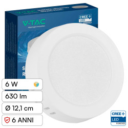 V-Tac VT-60006CCT Mini Pannello LED SMD Rotondo 6W Chip CREE CCT