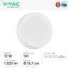 V-Tac VT-61012CCT Mini Pannello LED SMD Rotondo 12W Chip CREE CCT