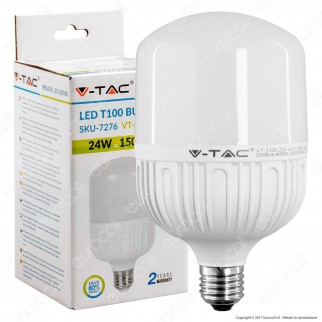 V-Tac VT-2125 Lampadina LED E27 24W Bulb T100 - SKU 7275 / 7276 /