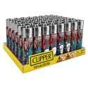 Clipper Large Accendino a Pietrina Grande Ricaricabile con Fantasia Burning Leaves - Box da 48 Accendini