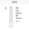 Life Lampadina LED 2G11 4 Pin 24W Tubolare PL-L SMD in Vetro