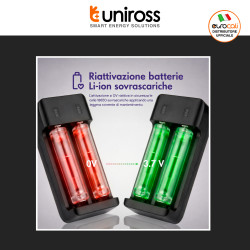 Uniross NeO2 Li-ion Charger Caricabatterie Batterie agli Ioni di Litio