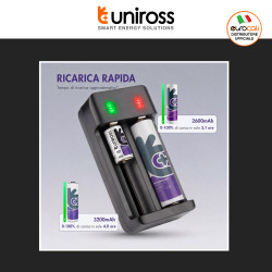 Uniross NeO2 Li-ion Charger Caricabatterie Batterie agli Ioni di Litio