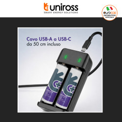Uniross NeO2 Li-ion Charger Caricabatterie Batterie agli Ioni di Litio