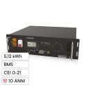 V-Tac VT48100E-P2 Batteria BMS Rack LiFePO4 51,2V 100Ah 5,12kWh per Inverter Impianto Fotovoltaico CEI 0-21 - SKU 11377