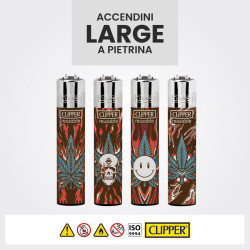 Clipper Large Accendino a Pietrina Burning Leaves 48 Accendini