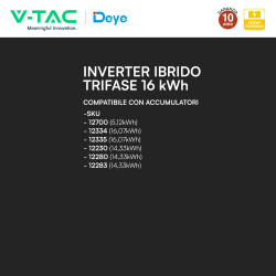 V-Tac Deye Inverter Trifase On-Grid / Off-Grid 16kW IP65