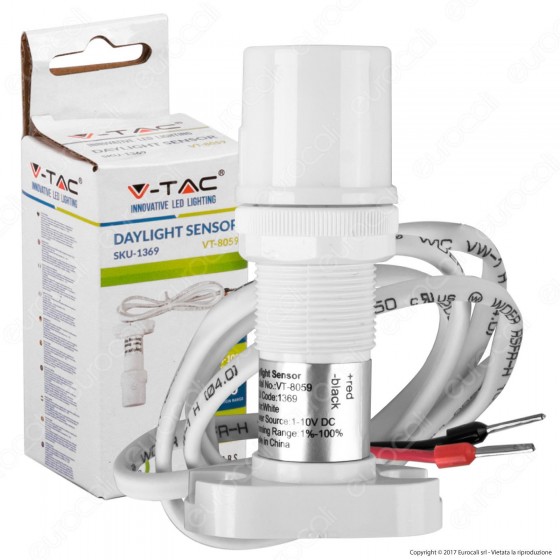 V-Tac VT-8059 Sensore di Luce Ambientale Daylight 0-10V - SKU 1369 V-Tac VT-8059 Sensore di Luce Ambientale Daylight 0-10V - SKU 1369