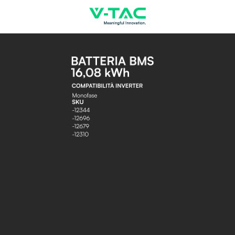 V-Tac Deye Batteria BMS LiFePO4 51,2V 314Ah 16,08kWh