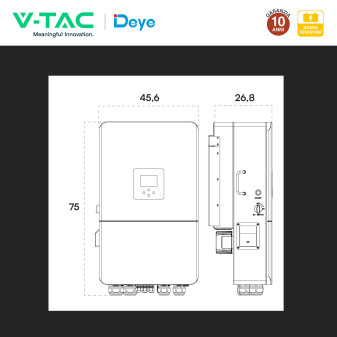 V-Tac Deye Inverter Trifase On-Grid / Off-Grid 18kW IP65