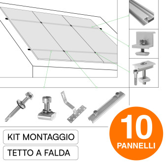 Kit Struttura Montaggio 10 Pannelli Solari Fotovoltaici V-Tac