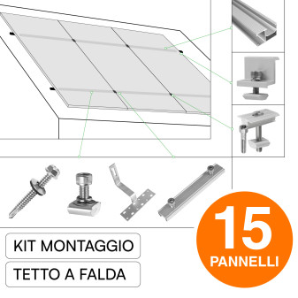 Kit Struttura Montaggio 15 Pannelli Solari Fotovoltaici V-Tac