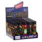 Prof Jet Flame Accendino Elettronico Turbo Antivento Grande Ricaricabile Fantasia Rasta Leaves - Box da 25 Accendini